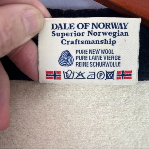 Dale Of Norway Sport Full Zip Boiled Wool & Knit Cardigan Sweater Coat Small Vtg - Picture 10 of 15